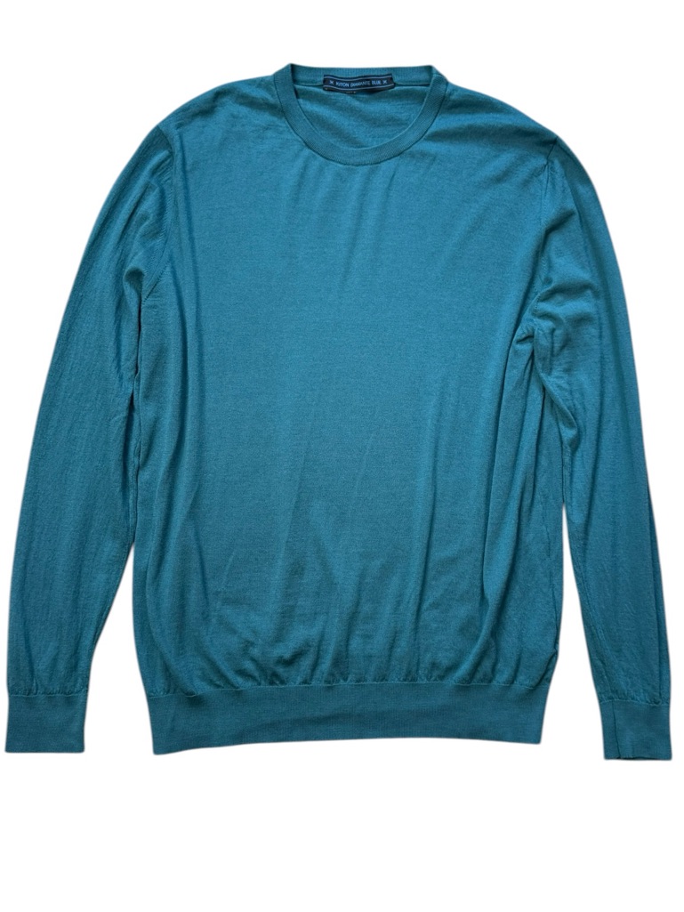 Kiton Diamante Blue 100% Wool Sweater Size Xl